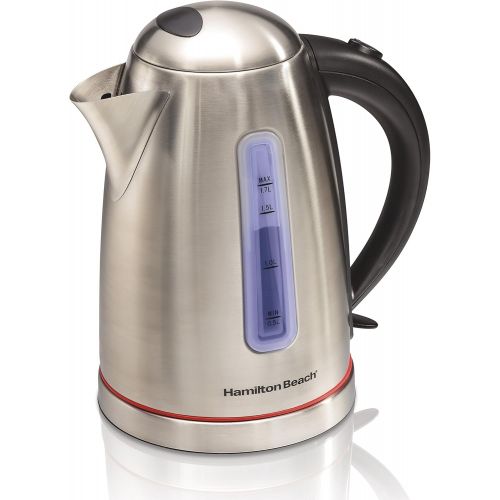  [아마존베스트]Hamilton Beach 1.7 Liter Electric Kettle for Tea and Hot Water, Cordless, Auto-Shutoff and Boil-Dry Protection, Stainless Steel (40988)