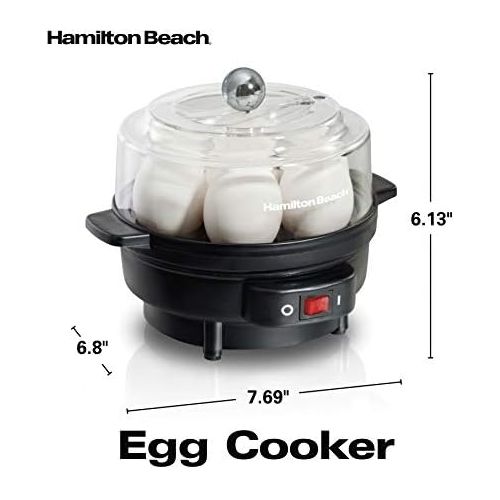  [아마존베스트]Hamilton Beach Electric Egg Cooker and Poacher for Soft, Hard Boiled or Poached with Ready Timer, Holds 7, Black (25500)