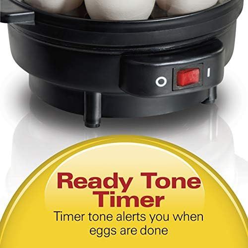  [아마존베스트]Hamilton Beach Electric Egg Cooker and Poacher for Soft, Hard Boiled or Poached with Ready Timer, Holds 7, Black (25500)