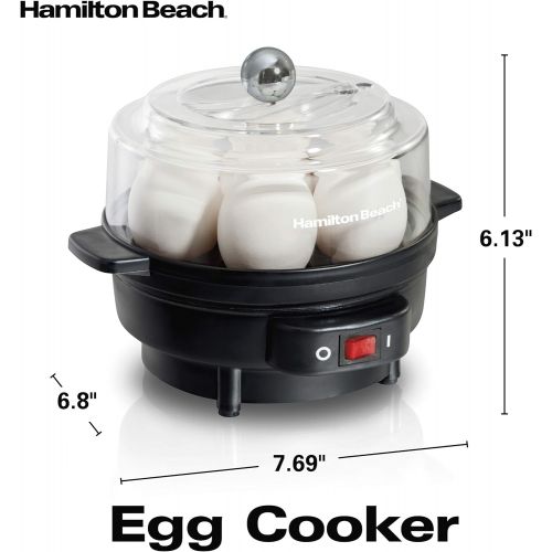  [아마존베스트]Hamilton Beach Electric Egg Cooker and Poacher for Soft, Hard Boiled or Poached with Ready Timer, Holds 7, Black (25500)