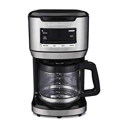  [아마존베스트]Hamilton Beach Programmable Front-Fill Coffee Maker, Extra-Large 14 Cup Capacity, Black/Stainless (46390)