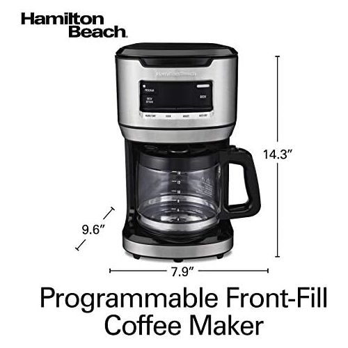  [아마존베스트]Hamilton Beach Programmable Front-Fill Coffee Maker, Extra-Large 14 Cup Capacity, Black/Stainless (46390)