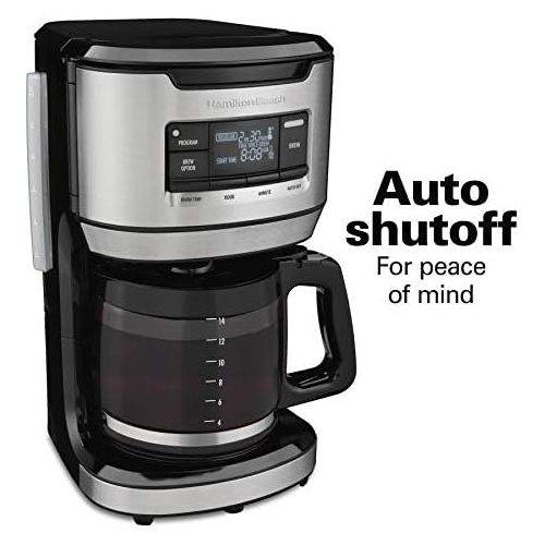  [아마존베스트]Hamilton Beach Programmable Front-Fill Coffee Maker, Extra-Large 14 Cup Capacity, Black/Stainless (46390)