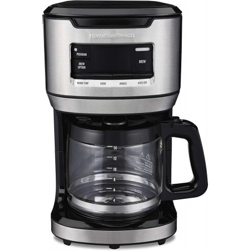  [아마존베스트]Hamilton Beach Programmable Front-Fill Coffee Maker, Extra-Large 14 Cup Capacity, Black/Stainless (46390)