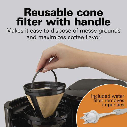  [아마존베스트]Hamilton Beach Programmable Front-Fill Coffee Maker, Extra-Large 14 Cup Capacity, Black/Stainless (46390)