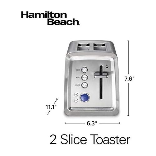  [아마존베스트]Hamilton Beach Digital 2 Slice Extra-Wide Slot Stainless Steel Toaster with Bagel & Defrost Settings, Toast Boost, Slide-Out Crumb Tray, Auto-Shutoff and Cancel Button (22796)