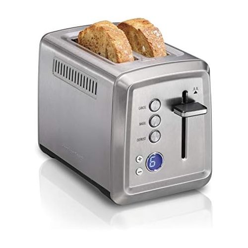  [아마존베스트]Hamilton Beach Digital 2 Slice Extra-Wide Slot Stainless Steel Toaster with Bagel & Defrost Settings, Toast Boost, Slide-Out Crumb Tray, Auto-Shutoff and Cancel Button (22796)