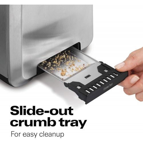  [아마존베스트]Hamilton Beach Digital 2 Slice Extra-Wide Slot Stainless Steel Toaster with Bagel & Defrost Settings, Toast Boost, Slide-Out Crumb Tray, Auto-Shutoff and Cancel Button (22796)