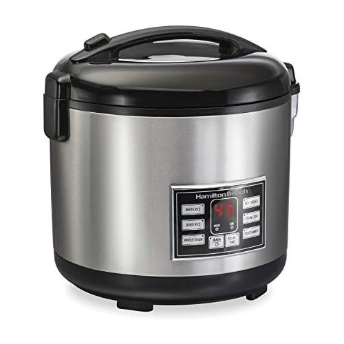  [아마존베스트]Hamilton Beach (37543) Rice Cooker, 10 Cups uncooked resulting in 20 Cups Cooked with Steam & Rinse Basket