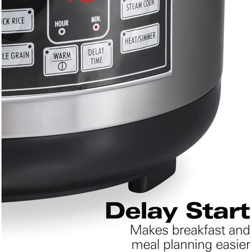  [아마존베스트]Hamilton Beach (37543) Rice Cooker, 10 Cups uncooked resulting in 20 Cups Cooked with Steam & Rinse Basket