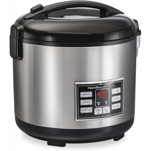  [아마존베스트]Hamilton Beach (37543) Rice Cooker, 10 Cups uncooked resulting in 20 Cups Cooked with Steam & Rinse Basket