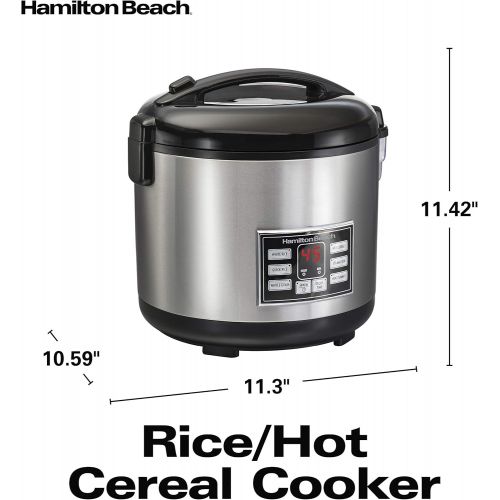  [아마존베스트]Hamilton Beach (37543) Rice Cooker, 10 Cups uncooked resulting in 20 Cups Cooked with Steam & Rinse Basket