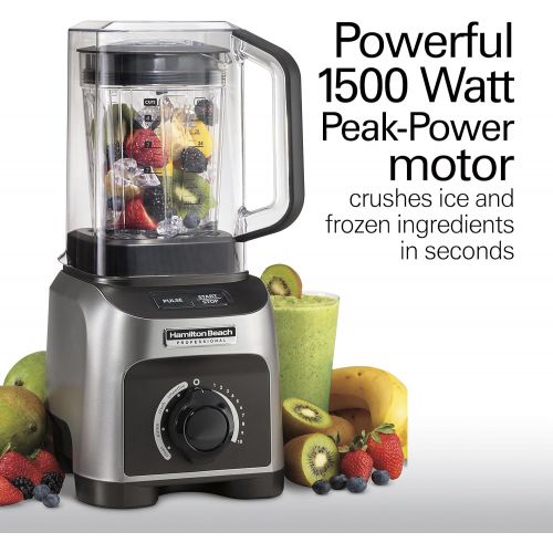  [아마존베스트]Hamilton Beach Professional Quiet Shield Blender, 1500W, 32oz BPA Free Jar, 4 Programs & Variable Speed Dial for Puree, Ice Crush, Shakes and Smoothies, Silver (58870)