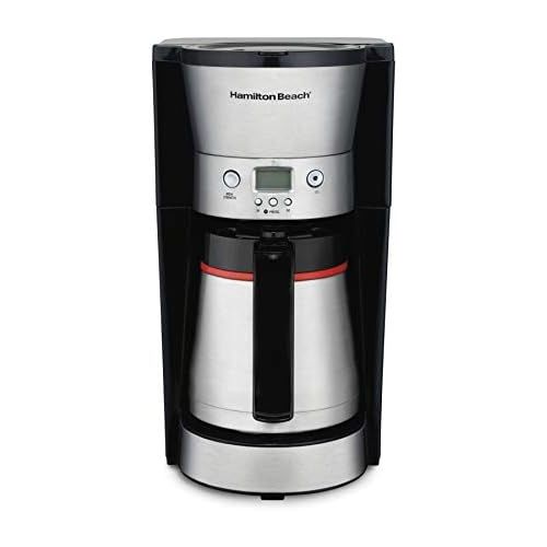  [아마존베스트]Hamilton Beach Thermal 10-Cup Coffee Maker, Programmable, Cone Filter, Flexible Brewing, Stainless Steel (46899A)