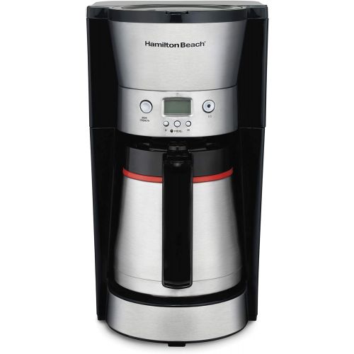  [아마존베스트]Hamilton Beach Thermal 10-Cup Coffee Maker, Programmable, Cone Filter, Flexible Brewing, Stainless Steel (46899A)