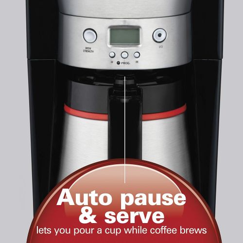  [아마존베스트]Hamilton Beach Thermal 10-Cup Coffee Maker, Programmable, Cone Filter, Flexible Brewing, Stainless Steel (46899A)