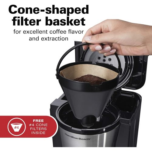  [아마존베스트]Hamilton Beach Thermal 10-Cup Coffee Maker, Programmable, Cone Filter, Flexible Brewing, Stainless Steel (46899A)