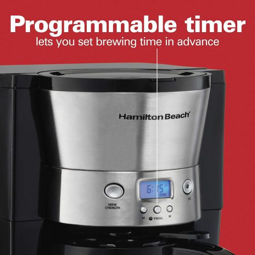  [아마존베스트]Hamilton Beach Thermal 10-Cup Coffee Maker, Programmable, Cone Filter, Flexible Brewing, Stainless Steel (46899A)