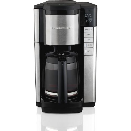  [아마존베스트]Hamilton Beach 46381 12-Cup Programmable Coffee Maker, Easy Access Plus, Brew Options, Cone Filter, Black and Stainless