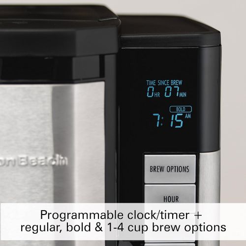  [아마존베스트]Hamilton Beach 46381 12-Cup Programmable Coffee Maker, Easy Access Plus, Brew Options, Cone Filter, Black and Stainless