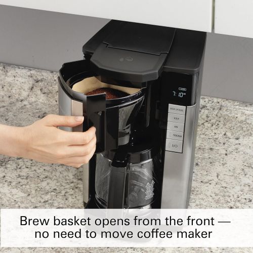  [아마존베스트]Hamilton Beach 46381 12-Cup Programmable Coffee Maker, Easy Access Plus, Brew Options, Cone Filter, Black and Stainless