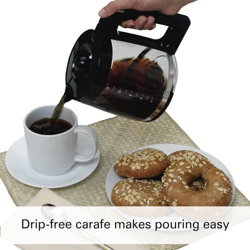  [아마존베스트]Hamilton Beach 46381 12-Cup Programmable Coffee Maker, Easy Access Plus, Brew Options, Cone Filter, Black and Stainless