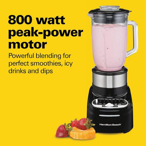  [아마존베스트]Hamilton Beach Multi-Mix Blender with 40oz Glass Jar and 14-Functions for Grinding, Puree, Ice Crush, Shakes and Smoothies, 800 Watts, Stainless Steel (54210): Kitchen & Dining