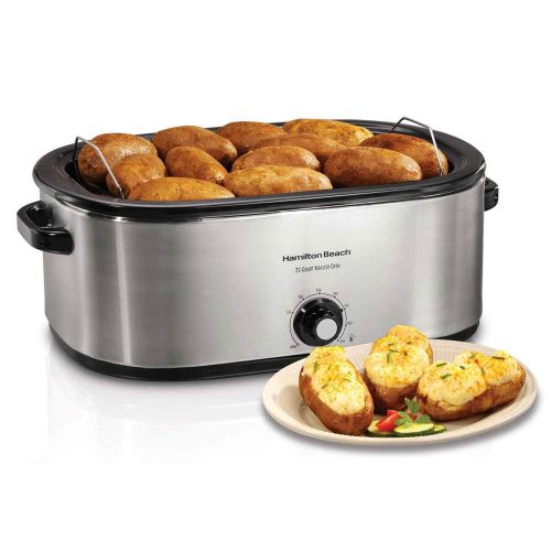  [아마존베스트]Hamilton Beach 28 lb 22-Quart Roaster Oven with Self-Basting Lid (Stainless Steel)