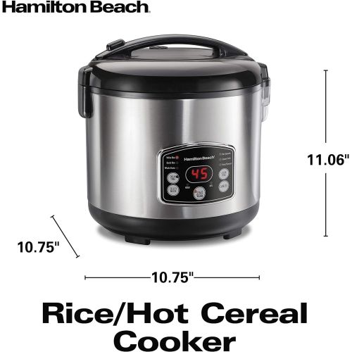  [아마존베스트]Hamilton Beach (37548) Rice Cooker, 7 Cups uncooked resulting in 14 Cups Cooked with Steam & Rinse Basket