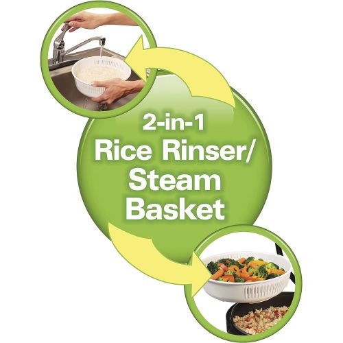  [아마존베스트]Hamilton Beach (37548) Rice Cooker, 7 Cups uncooked resulting in 14 Cups Cooked with Steam & Rinse Basket