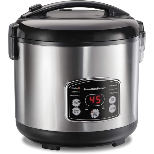  [아마존베스트]Hamilton Beach (37548) Rice Cooker, 7 Cups uncooked resulting in 14 Cups Cooked with Steam & Rinse Basket