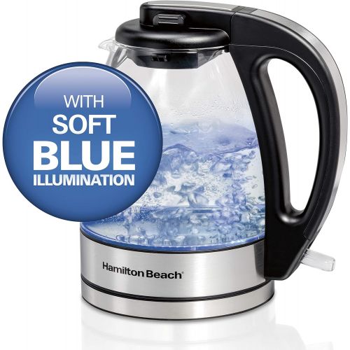  [아마존베스트]Hamilton Beach 1 Liter Glass Electric Kettle for Tea and Hot Water, Cordless, LED Indicator, Auto-Shutoff and Boil-Dry Protection (40930)