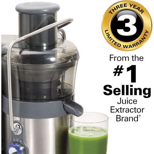  [아마존베스트]Hamilton Beach Premium Juicer Machine, Big Mouth 3 Feed Chute, Centrifugal, Easy Clean, 2-Speeds, BPA Free 40 oz Pitcher, 850W, Silver (67850)