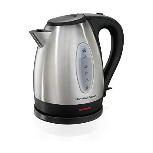  [아마존베스트]Hamilton Beach 1.7 Liter Electric Kettle for Tea and Hot Water, Cordless, Auto-Shutoff and Boil-Dry Protection, Stainless Steel (40880)