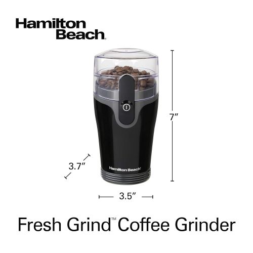  Hamilton Beach Fresh Grind 4.5oz Electric Coffee Grinder for Beans, Spices and More, Stainless Steel Blades, Black (80335R)