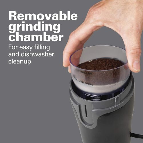  Hamilton Beach Fresh Grind 4.5oz Electric Coffee Grinder for Beans, Spices and More, Stainless Steel Blades, Black (80335R)