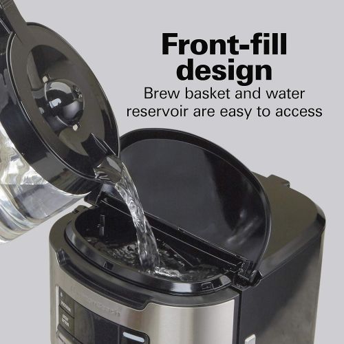  Hamilton Beach Programmable Front-Fill Coffee Maker, Extra-Large 14 Cup Capacity, Black/Stainless (46390)