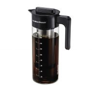 Hamilton Beach Cold Brew Iced Coffee Maker and Tea Infuser 1.7 L (57.5 oz.), Glass Pitcher with Removable Stainless Steel Filter (40405R)