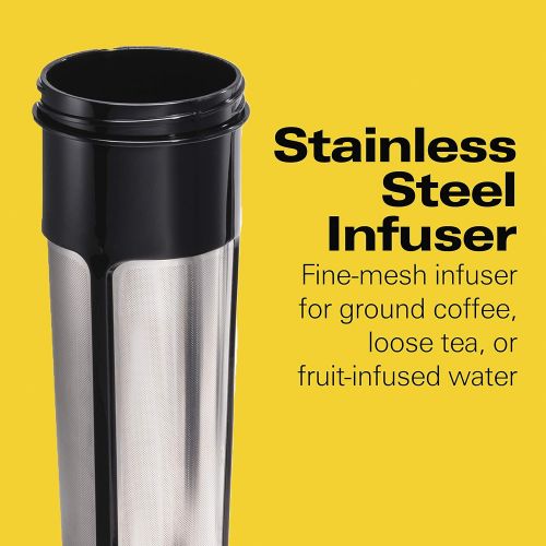  Hamilton Beach Cold Brew Iced Coffee Maker and Tea Infuser 1.7 L (57.5 oz.), Glass Pitcher with Removable Stainless Steel Filter (40405R)