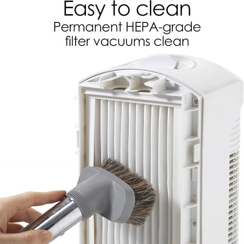 Hamilton Beach TrueAir Air Purifier for Home or Office with Permanent HEPA Filter for Allergies and Pets, Odor Eliminator, Ultra Quiet, 3 Filtration Stages, White (04384)