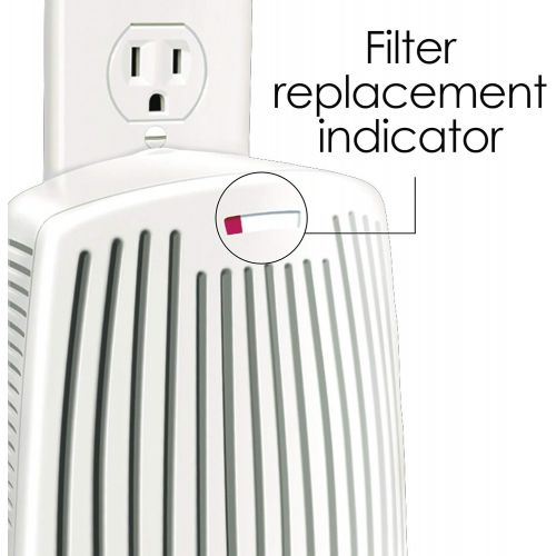  Hamilton Beach TrueAir Plug-Mount Odor Eliminator with Carbon Filter + Green Meadow Scent Cartridge, Common Household-Tobacco, Pet, Bathroom, Trash, On/Off Fan (04530GM) , White