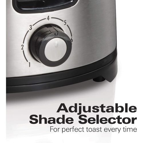  Hamilton Beach 2 Slice Extra Wide Slot Toaster with Shade Selector, Toast Boost, Auto Shutoff, Black (22633)