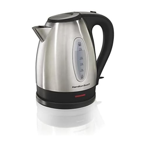  Hamilton Beach Electric Tea Kettle, Water Boiler & Heater, 1.7 L, Cordless, Auto-Shutoff and Boil-Dry Protection, Stainless Steel (40880)