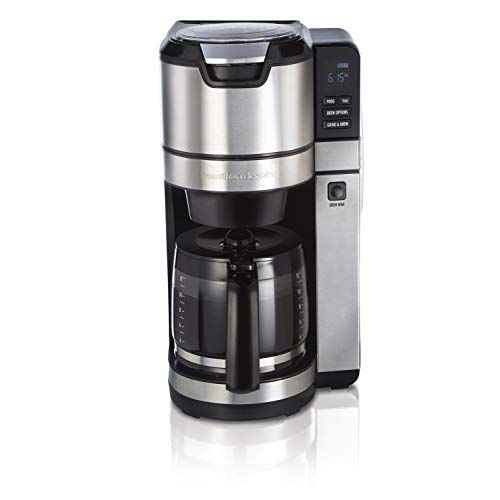  Hamilton Beach Programmable Grind and Brew Coffee Maker (45505), 12 Cup, Black