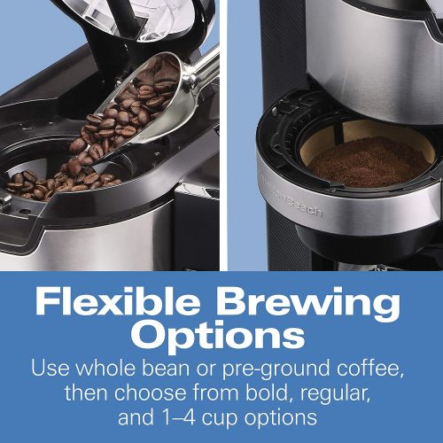  Hamilton Beach Programmable Grind and Brew Coffee Maker (45505), 12 Cup, Black