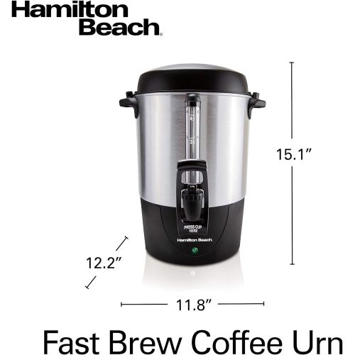  Hamilton Beach 45 Cup Fast Brew Coffee Urn and Hot Beverage Dispenser, Stainless Steel (40521)