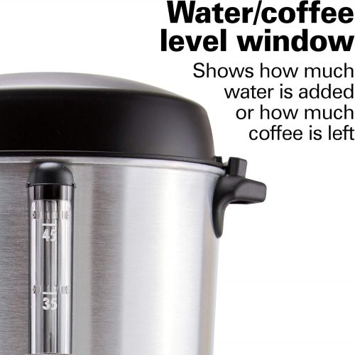  Hamilton Beach 45 Cup Fast Brew Coffee Urn and Hot Beverage Dispenser, Stainless Steel (40521)