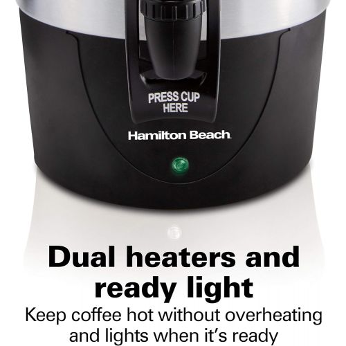  Hamilton Beach 45 Cup Fast Brew Coffee Urn and Hot Beverage Dispenser, Stainless Steel (40521)