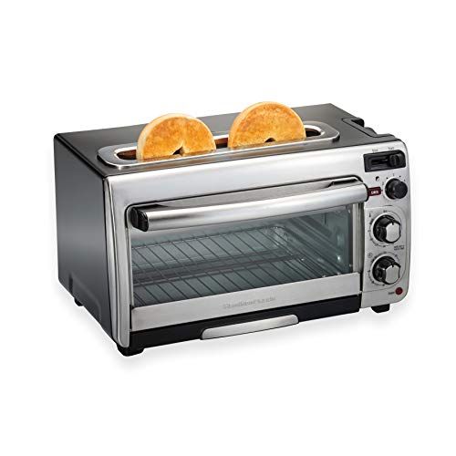  Hamilton Beach 2-in-1 Countertop Oven and Long Slot Toaster, Stainless Steel, 60 Minute Timer and Automatic Shut Off (31156)