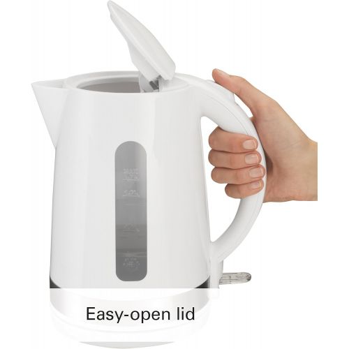  Hamilton Beach Electric Tea Kettle, Water Boiler & Heater, 1.7 L, Cordless, Auto-Shutoff & Boil-Dry Protection, White (41009)